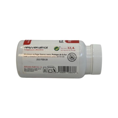 Resveratrol (Trans-Resveratrol) + zinc + Vitamina C en 60 cápsulas 540mg de Plantis Artesania Agrícola PLA-03837 Antioxidante...