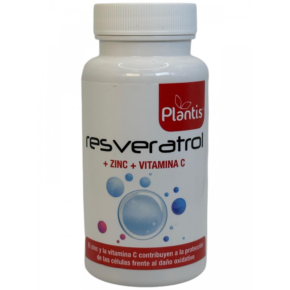 Resveratrol (Trans-Resveratrol) + zinc + Vitamina C en 60 cápsulas 540mg de Plantis Artesania Agrícola PLA-03837 Antioxidante...