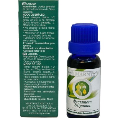 Aceite Esencial de Bergamota Marnys 15 ml Marnys AA030 Aceites esenciales uso interno salud.bio