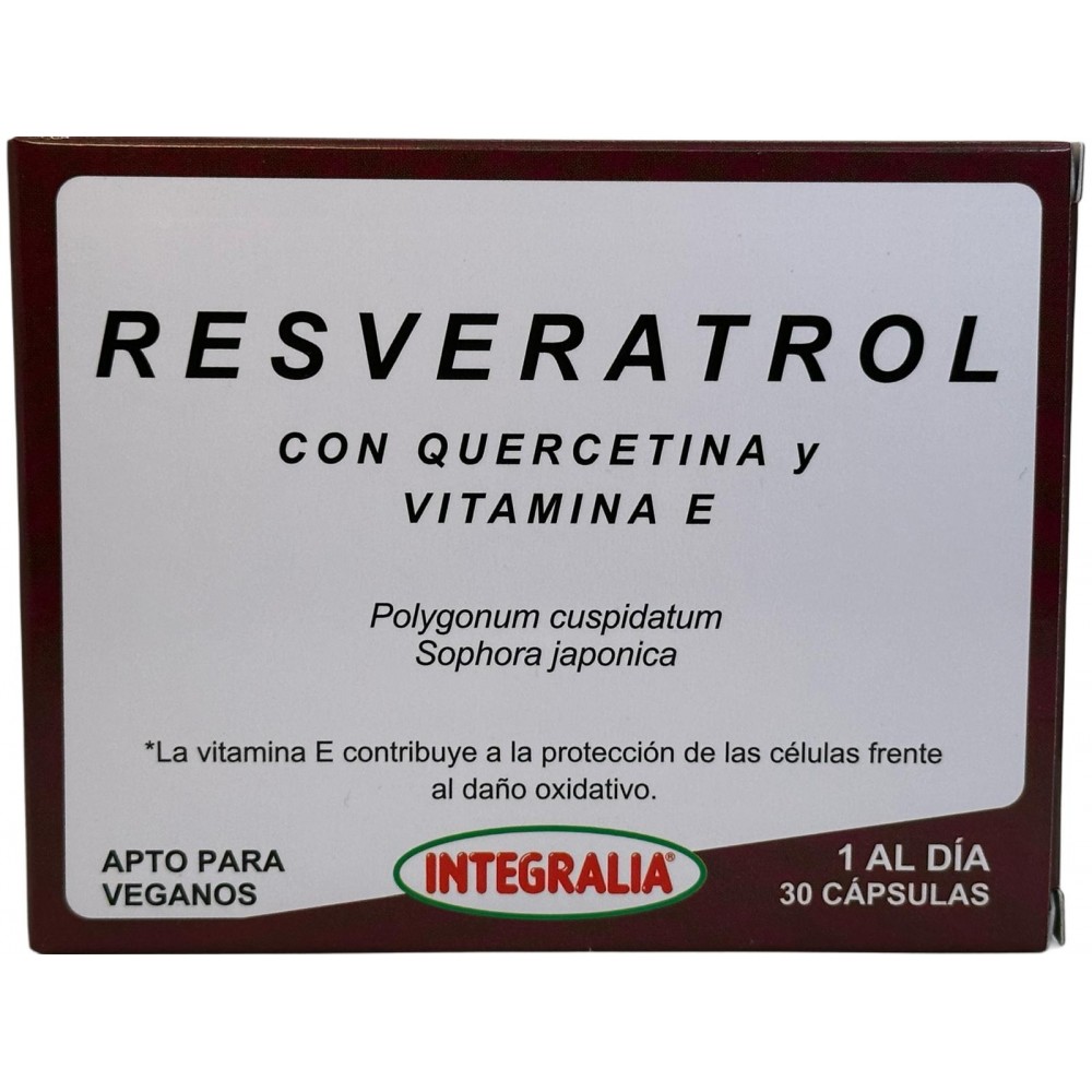 Resveratrol (Trans-Resveratrol) con quercetina y vitamina E, en 30 cápsulas de Integralia INTEGRALIA INT-54645 Antioxidantes ...