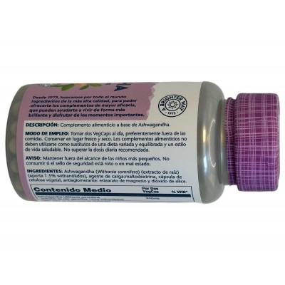 Ashwagandha 60 VegCaps. Apto veganos. Sin gluten. de Solaray SOLARAY SM-39902 Estados emocionales, ansiedad, estrés, depresió...