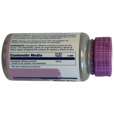 Ashwagandha 60 VegCaps. Apto veganos. Sin gluten. de Solaray SOLARAY SM-39902 Estados emocionales, ansiedad, estrés, depresió...