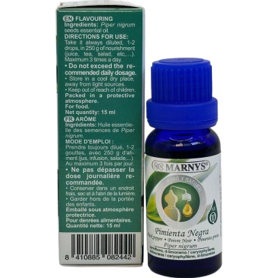 Aceite esencial de Pimienta Negra 15ml de Marnys Marnys AA039 Aceites esenciales uso interno salud.bio