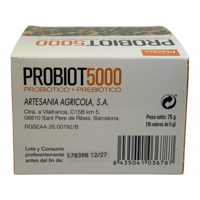 Probiot 5000 (LACTOBACILLUS) Probiótico + Prebiótico de Artesania Agricola Artesania Agrícola 020140 Complementos Alimenticio...