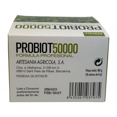 Probiot 50000 (Fórmula Profesional) de Artesania Agricola Artesania Agrícola 080134 Complementos Alimenticios (Suplementos nu...