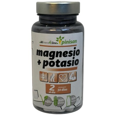 Magnesio + Potasio +B6 de 60 Comprimidos de Pinisan Pinisan MYC-00856 Articulaciones, Huesos, Tendones y Musculos, componen e...