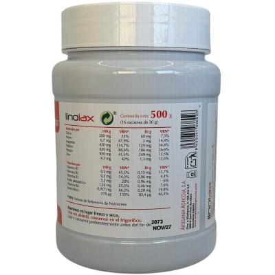 LINOLAX (lino molido) 500g de Plantis Artesania Agrícola 080104 Plantas y Semillas empacadas salud.bio