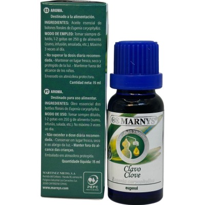Aceite Esencial de Clavo 15 ml de Marnys Marnys AA003 Aceites esenciales uso interno salud.bio