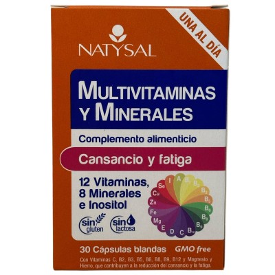 Multivitaminas y Minerales 30 cápsulas de Natysal Natysal 13506 Vitaminas y Multinutrientes salud.bio