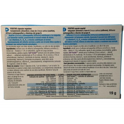 POSITIVE (Ashwagandha, crocus, Azafrán..) 40 cápsulas de Santiveri Santiveri  SAN-03117 Estados emocionales, ansiedad, estrés...