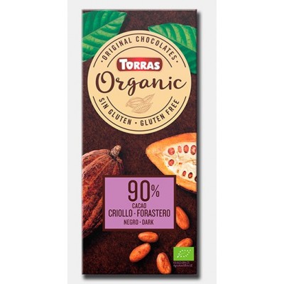Chocolate negro 90% cacao Bio Torras Chocolates Torras TO 40043 ECO (ecologico), BIO (biologico), Organico salud.bio