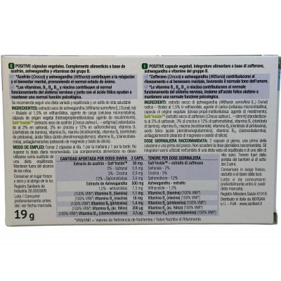 POSITIVE (Ashwagandha, crocus, Azafrán..) 40 cápsulas de Santiveri Santiveri  SAN-03117 Estados emocionales, ansiedad, estrés...