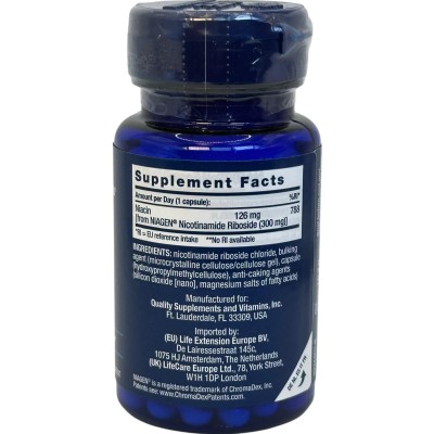 NAD+ Cell Formula Regenerador, Nicotinamide Riboside 300 mg, de Life Extension Life Extension 02344EU Antioxidantes salud.bio