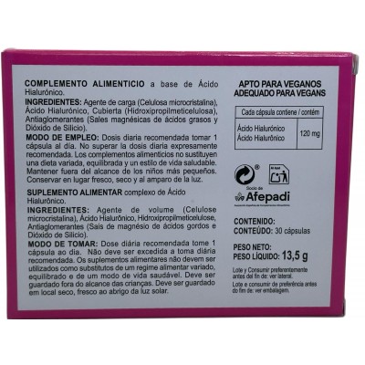 Ácido Hilauronico 120mg 30 cápsulas de Integralia INTEGRALIA 512 Nutricosmética salud.bio