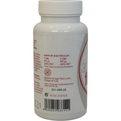 Ácido fólico 400 mcg (Vitamina B9) 60 Cápsulas de Plantis Artesania Agrícola ART-03711 Vitamina B salud.bio