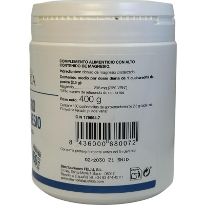 Cloruro de Magnesio 400g de Ana Maria Lajusticia Ana Maria LaJusticia 0190041007 Minerales salud.bio