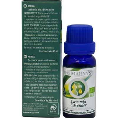 Aceite Esencial de Lavanda BIO (angustifolia) 10ml de Marnys Marnys AA043 Aceites esenciales uso interno salud.bio