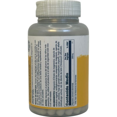 Magnesium Citrate 90 VegCaps. Sin gluten Apto para veganos de Solaray SOLARAY SM-4630 Articulaciones, Huesos, Tendones y Musc...