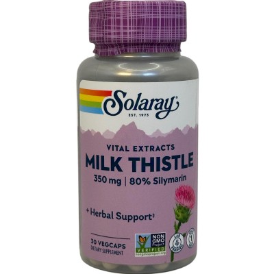 Milk Thistle 30 cápsulas (Silimarina - Cardo Mariano) de Solaray SOLARAY SOLA-03703 Higado y sistema hepatobiliar salud.bio