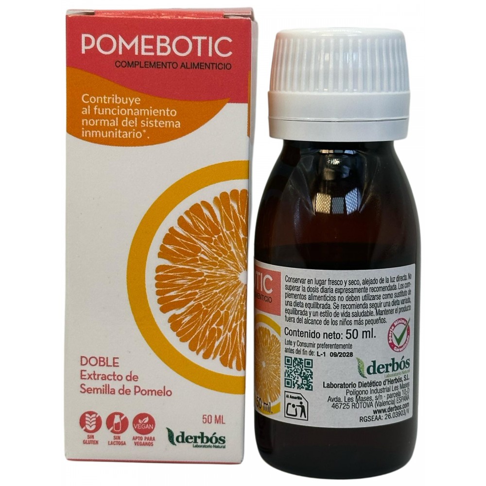 Pomebotic doble extracto semilla pomelo 50ml de derbós Derbós DER-15263 Ayudas aparato Digestivo salud.bio