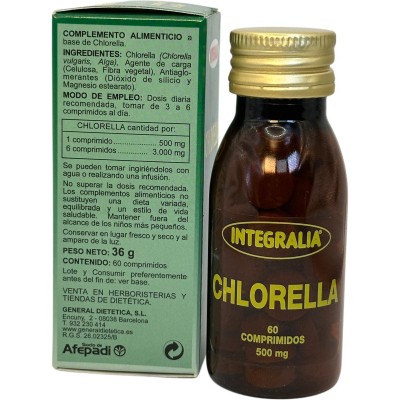 Chlorella 60 comprimidos de Integralia INTEGRALIA 90 Higado y sistema hepatobiliar salud.bio