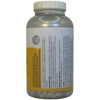 BIG Magnesium Bisglycinate mejorado (Bisglicinato) 240 cápsulas vegetales de Solaray SOLARAY SOLA-89504 Articulaciones, Hueso...