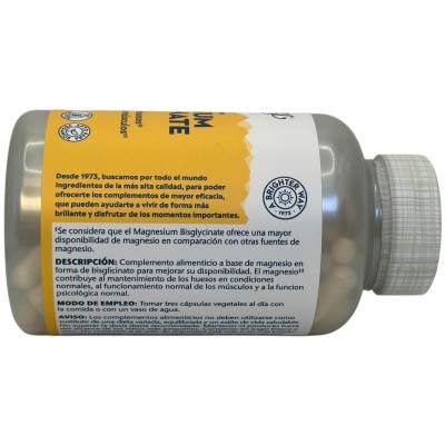 Magnesium Bisglycinate mejorado (Bisglicinato) 120 cápsulas vegetales de Solaray SOLARAY 54901 Articulaciones, Huesos, Tendon...