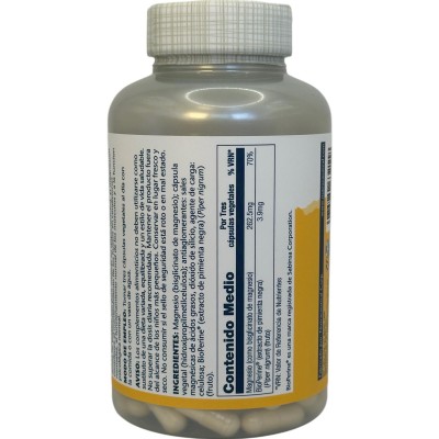 Magnesium Bisglycinate mejorado (Bisglicinato) 120 cápsulas vegetales de Solaray SOLARAY 54901 Articulaciones, Huesos, Tendon...