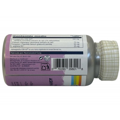 Ashwagandha KSM66 PLUS + Shatavari doble acción 60 cápsulas vegetales de Solaray SOLARAY SOLA-35801 Estados emocionales, ansi...