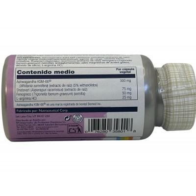 Ashwagandha KSM66 PLUS + Shatavari doble acción 60 cápsulas vegetales de Solaray SOLARAY SOLA-35801 Estados emocionales, ansi...