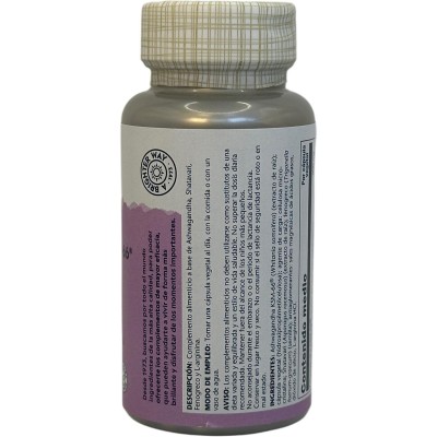 Ashwagandha KSM66 PLUS + Shatavari doble acción 60 cápsulas vegetales de Solaray SOLARAY SOLA-35801 Estados emocionales, ansi...