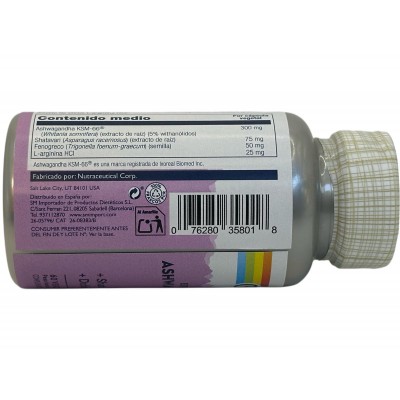 Ashwagandha KSM66 PLUS + Shatavari doble acción 60 cápsulas vegetales de Solaray SOLARAY SOLA-35801 Estados emocionales, ansi...