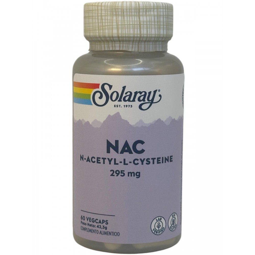 NAC N-Acetil L-Cisteína 295mg 60 cápsulas de Solaray SOLARAY SOLA-81353 Higado y sistema hepatobiliar salud.bio
