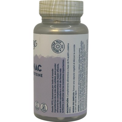 SUPER NAC N-Acetil L-Cisteína 600mg 60 cápsulas Vegetales de Solaray SOLARAY SOLA-15941 Higado y sistema hepatobiliar salud.bio