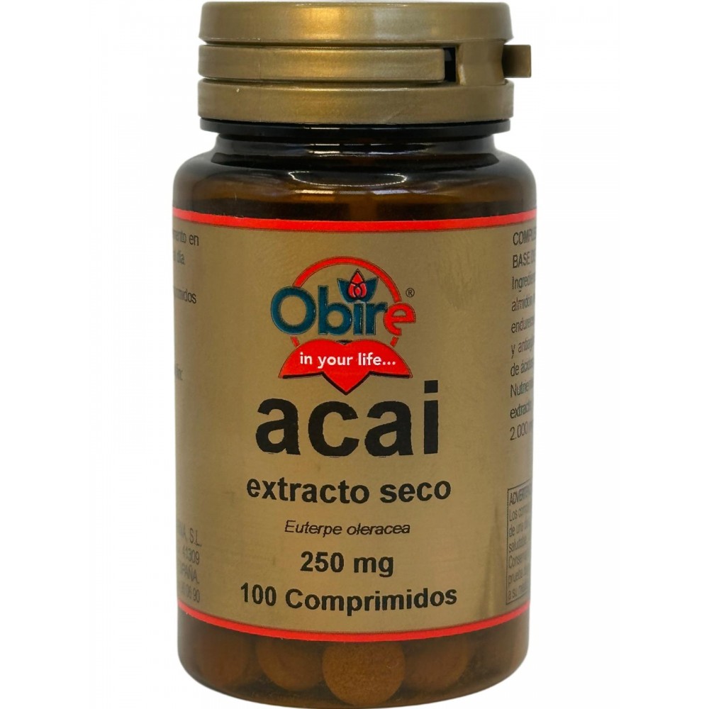 Açai Acai Extracto Seco 250mg (equivalente a 1000mg) 100 tabletas de Obire Obire OBI-34134 Antioxidantes salud.bio