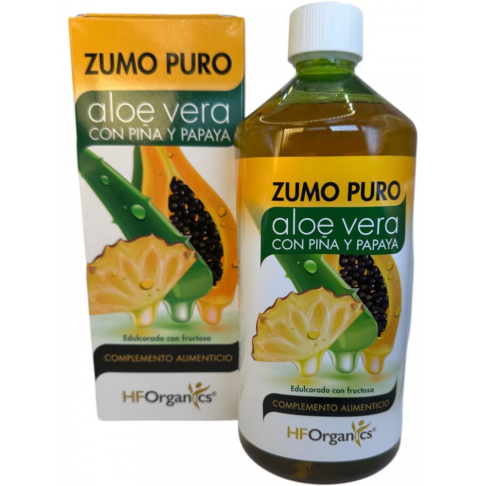 Zumo Aloe Vera PURO con Piña y Papaya 1 Litro de HFOrganics HerboFarm HO HO101 Ayudas aparato Digestivo salud.bio