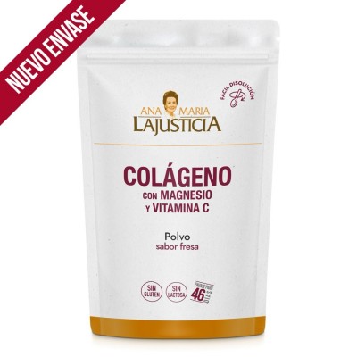 Colágeno con Magnesio y Vitamina C, 350g Polvo, sabor Fresa de Ana Maria Lajusticia Ana Maria LaJusticia ANA-68073 Articulaci...