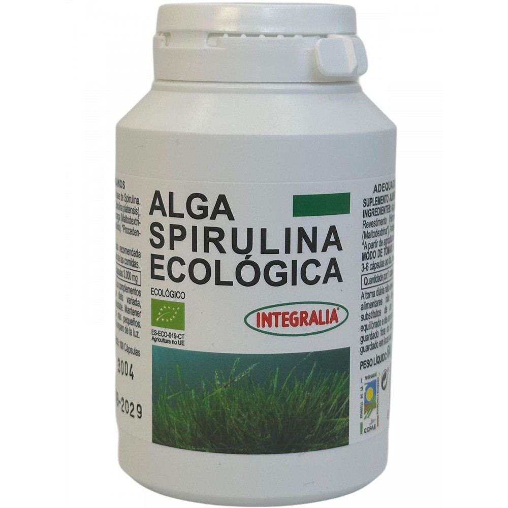 Alga Spirulina Ecológica 500mg 100 cápsulas de Integralia INTEGRALIA 497 Vitaminas y Minerales salud.bio