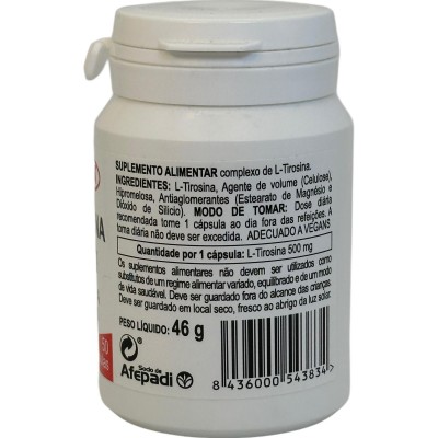 L-Tirosina 500mg 50 cápsulas de Integralia INTEGRALIA INT-54383 Aminoácidos salud.bio