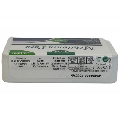 Melatonina 1mg Pura (Pastillas blandas suizas) sin azúcar 50g de ESI ESI ESI-19011305 insomnio y descanso salud.bio