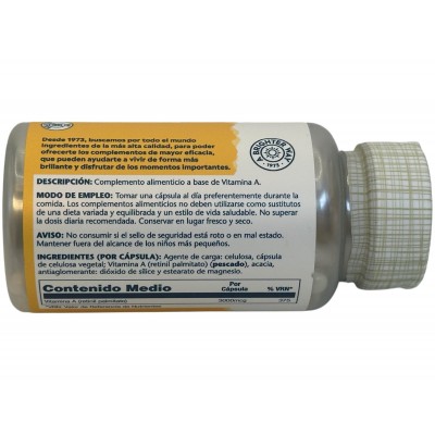 Vitamina A 3000mcg 60 Cápsulas Vegetales de Solaray SOLARAY SOLA-79094 Vitamina A y D salud.bio