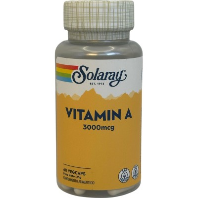 Vitamina A 3000mcg 60 Cápsulas Vegetales de Solaray SOLARAY SOLA-79094 Vitamina A y D salud.bio