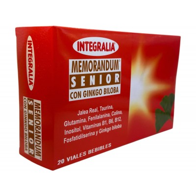 Memorandum Senior con Ginkgo Biloba 20 viales de Integralia INTEGRALIA INT-54370 Sénior y Tercera Edad salud.bio