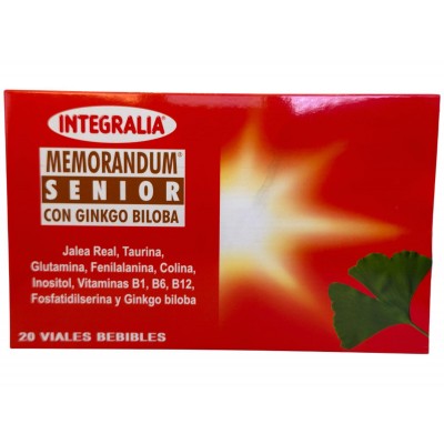 Memorandum Senior con Ginkgo Biloba 20 viales de Integralia INTEGRALIA INT-54370 Sénior y Tercera Edad salud.bio
