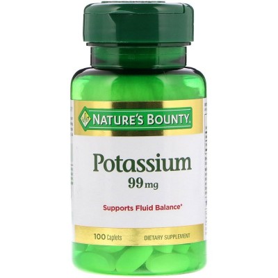 Potasio 99 mg, 100 cápsulas de Nature's Bounty NATURE´S BOUNTY NRT-01110 Minerales salud.bio