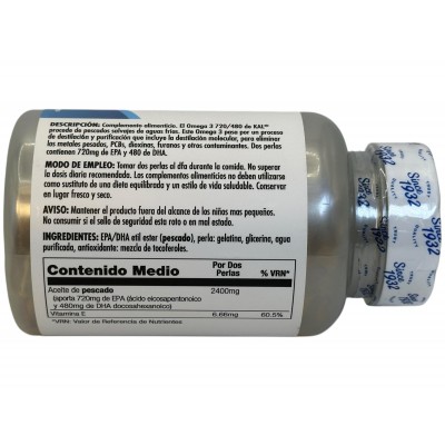 Omega 3 de 720mg EPA / 480DHA 60 perlas de Kal KAL KAL-71306 Sistema circulatorio salud.bio