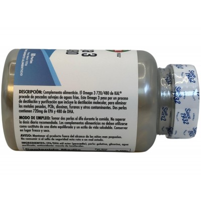 Omega 3 de 720mg EPA / 480DHA 60 perlas de Kal KAL KAL-71306 Sistema circulatorio salud.bio