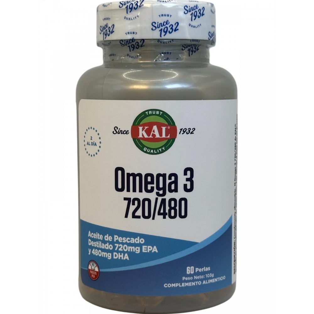 Omega 3 de 720mg EPA / 480DHA 60 perlas de Kal KAL KAL-71306 Sistema circulatorio salud.bio