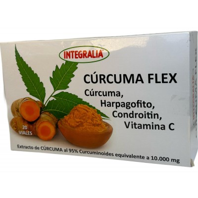Cúrcuma FLEX 20 viales de 10ml de Integralia INTEGRALIA 518 Suplementos Naturales acción Analgesica, Antiinflamatoria, malest...