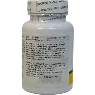 Ácido fólico 800 mcg metilado (Vitamina B9) 90 comprimidos de NaturesPlus NaturesPlus NPLUS-01790 Vitamina B salud.bio